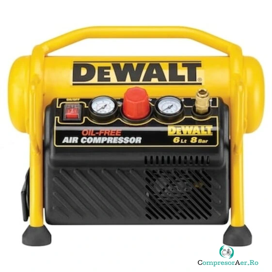 Dewalt Compresor aer cu piston fara ulei, DeWALT DPC6MRC, 1.5 CP, 8 bar presiune lucru, 6 l capacitate rezervor