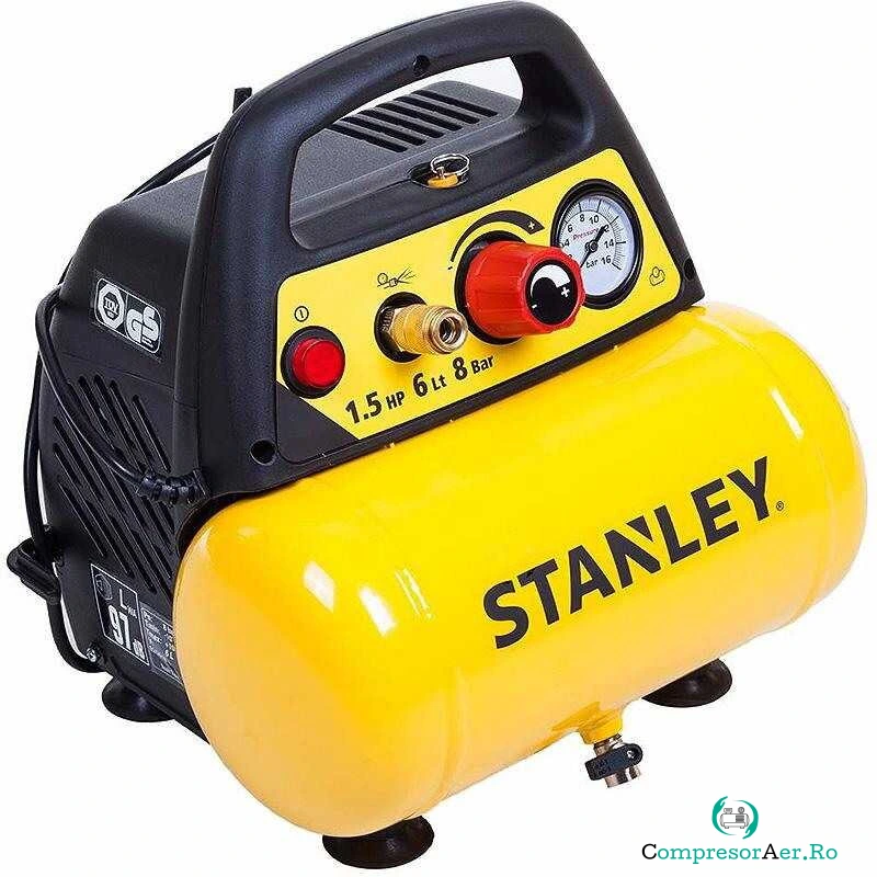 Stanley Compresor Orizontal, 6L, Fara Ulei, Stanley DN 200/8/6 1.5HP, 180l/m, 8 Bar