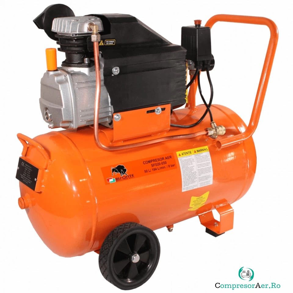 Compresor de aer cu ulei Bisonte SF020-050, debit aer 187 l/min butelie 50 l la 861.99 lei ron