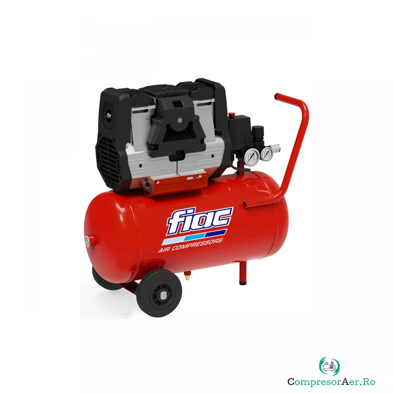 Compresor de aer cu piston monofazat insonorizat, FIAC Professional Italia, tip SUPERSILENT24-XS228, 230V, rezervor 24l, debit 195l/min, 9 bar, fara ulei